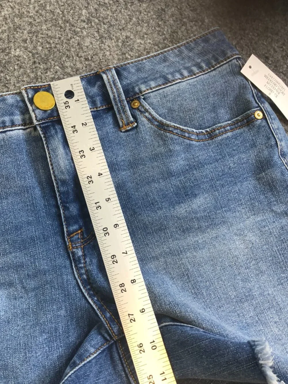 Seven7 Shorts Womens 8 Weekend Short 5" Inseam Fray Hem Light Wash Mid Rise - Picture 6 of 10
